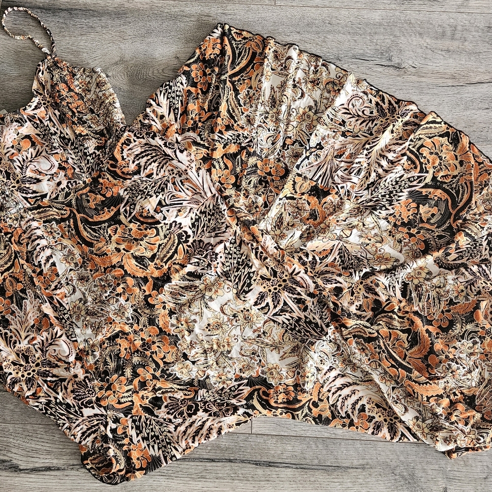 Free People Orange Black  Maxi Dress
